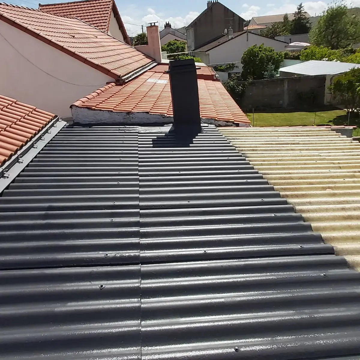 Rénovation et peinture de toiture en tôle — après travaux